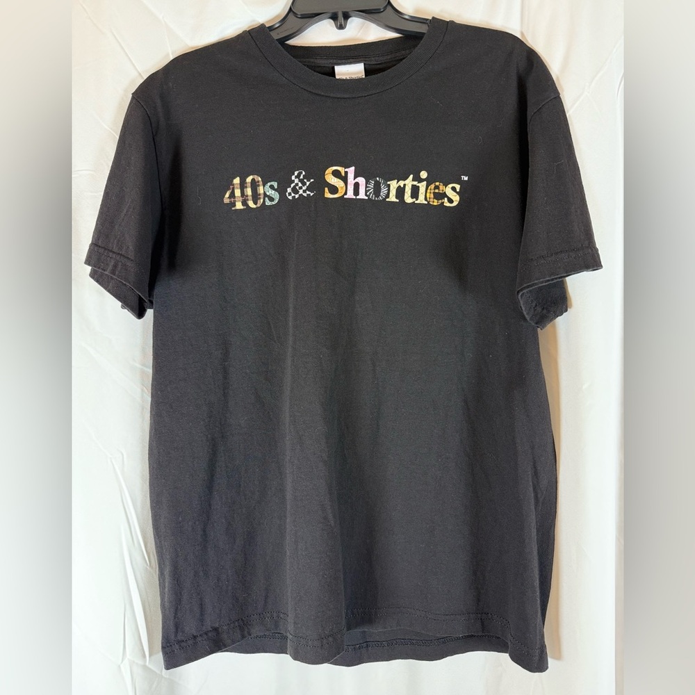 40s & Shorties Text Logo Mixed Black Short Sleeve Tee - Men’s Large